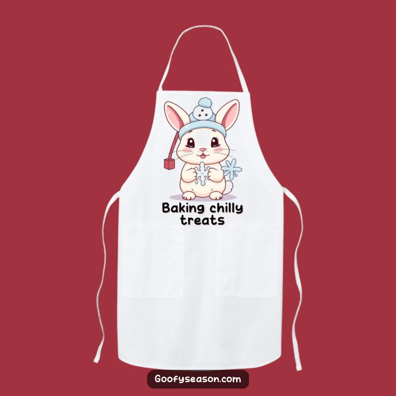 Funny Bunny Apron, Winter Kitchen Fun, Cute Baking Gift