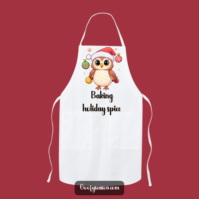 Funny Owl Apron, Festive Kitchen Fun, Christmas Baking Gift