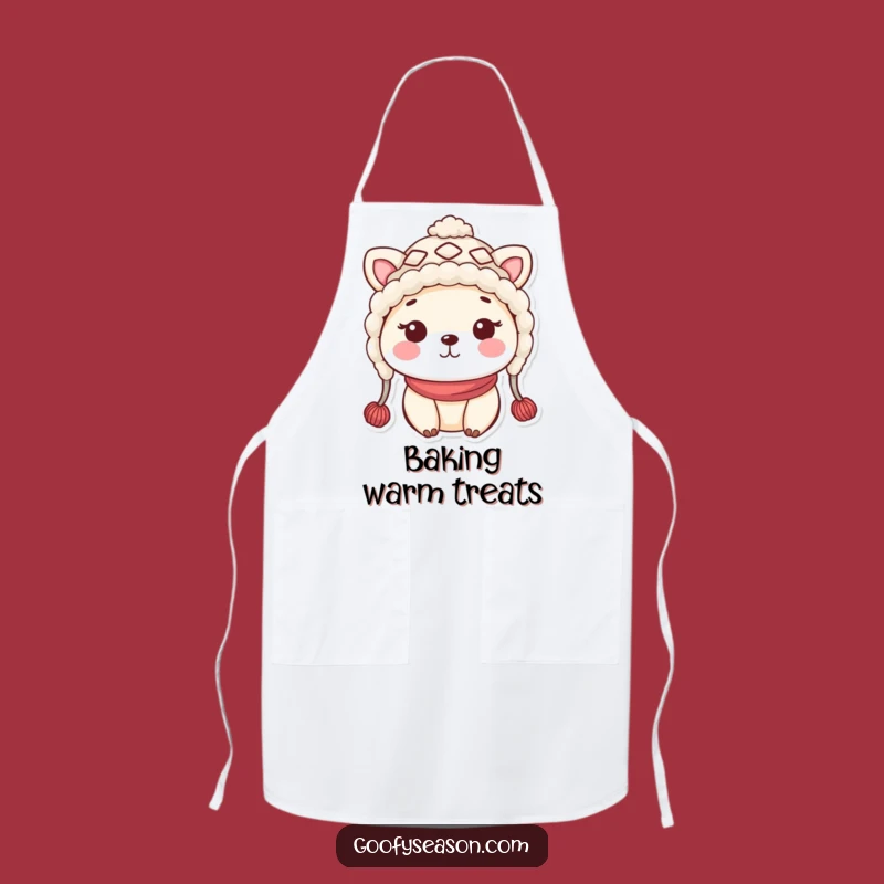 Funny Kawaii Winter Hat Kitchen Apron - Cute Chef Animal, Perfect Funny Gift for Cooks
