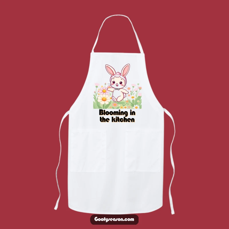 Funny Bunny Spring Apron - Cute Kitchen Gift for Gardeners