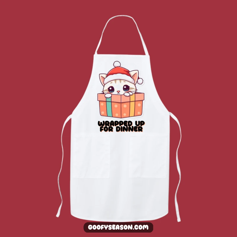Funny Cat Santa Apron - Hilarious Kitchen Gift for Bakers