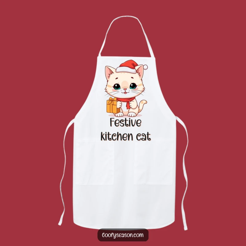 Funny Cat Santa Hat Apron: Cook Up Holiday Fun with This Hilarious Gift