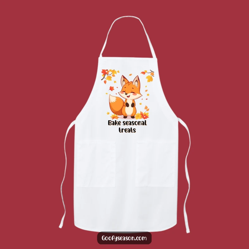Funny Fox Autumn Leaves Apron - Add Festive Fun to Your Kitchen