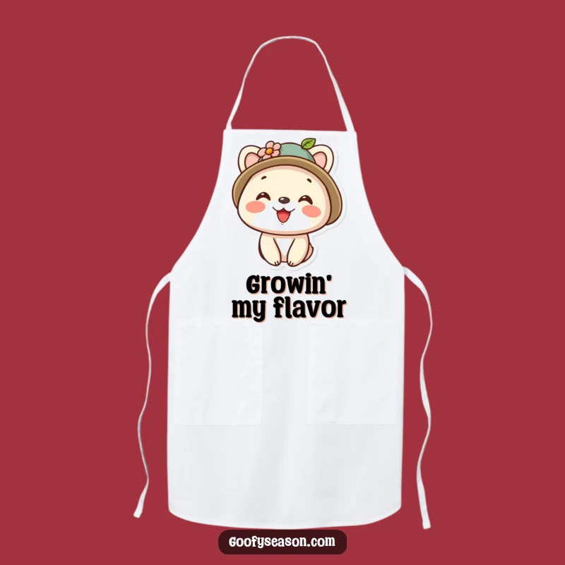 Funny Kawaii Floral Hat Animal Apron - Cheerful Kitchen Style & Gift