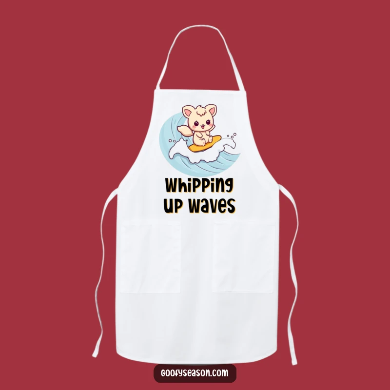 Funny Kawaii Surfer Kitchen Apron - Cute Chef Animal, Perfect Funny Gift for Cooks