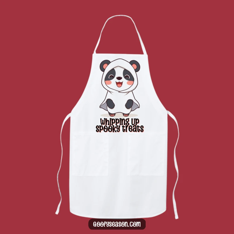 Funny Panda Ghost Halloween Apron: Spooky Baking Fun
