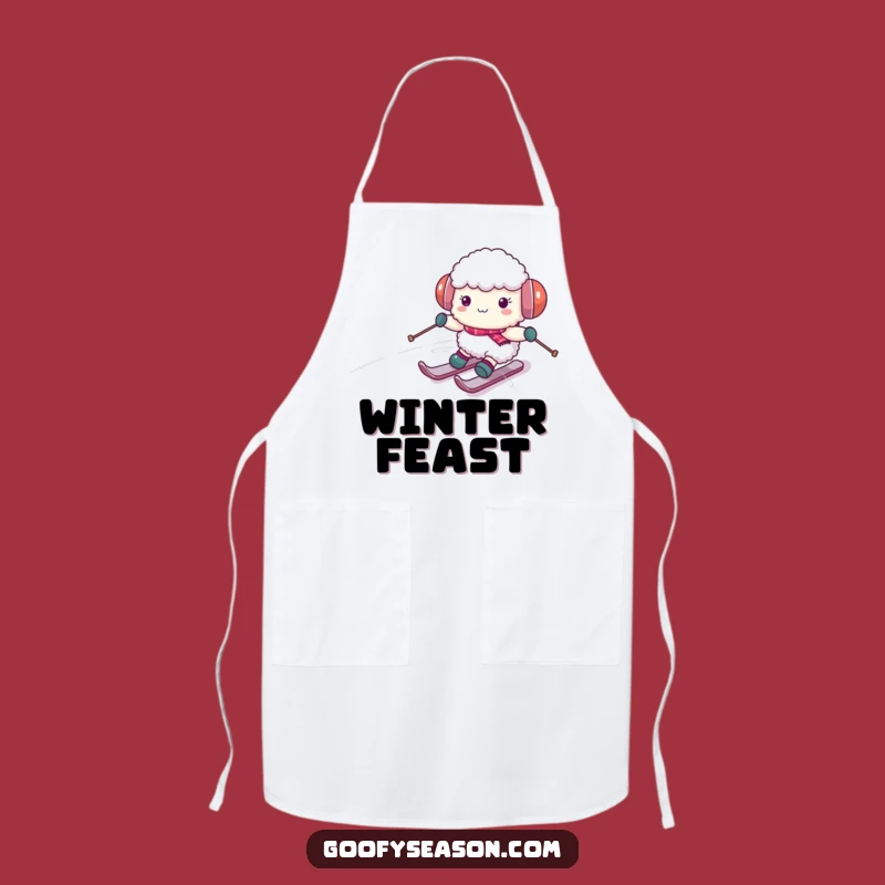 Funny Sheep Skiing Apron: Chef-Worthy & Hilarious Winter Kitchen Wear
