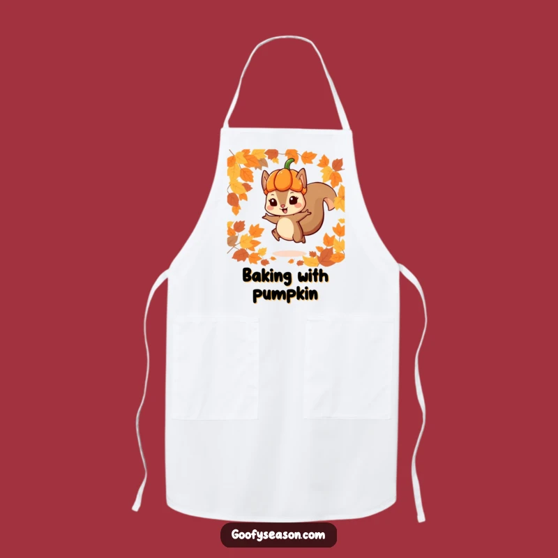 Funny Squirrel Apron: Playful Autumn Pumpkin Chef Wear Gift