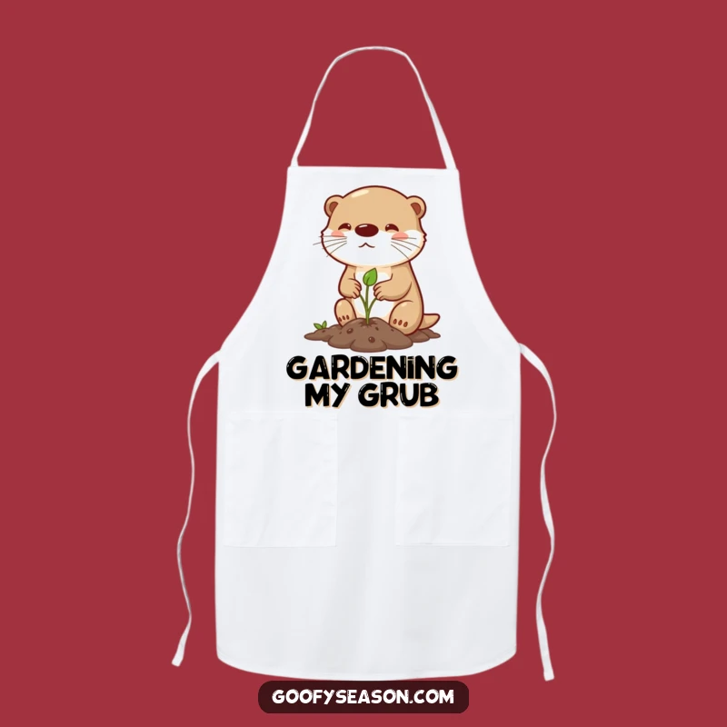 Funny Otter Spring Planting Apron: Determined Gardener Kitchen Gift