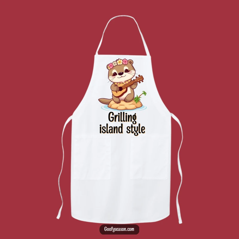 Funny Otter Ukulele Chef Apron - Hilarious Tropical Cooking Wear!
