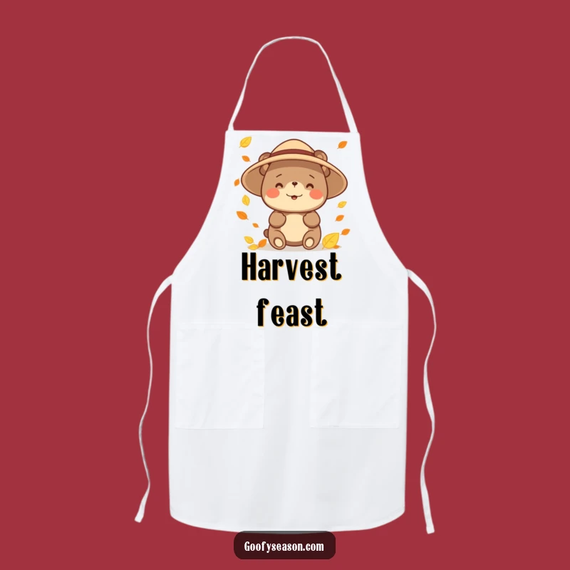 Funny Bear Leaf Catching Apron: Chef-Worthy & Hilarious Autumn Kitchen Wear