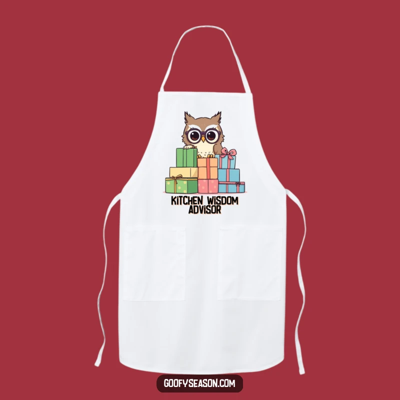 Funny Owl Spectacles Apron: Curious Character Protection for Wise Kitchen Adventures