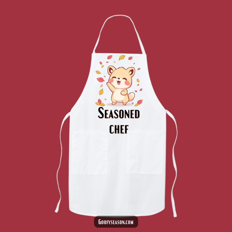 Funny Kawaii Autumn Animal Apron: Cook with Playful Fall Spirit and Humor