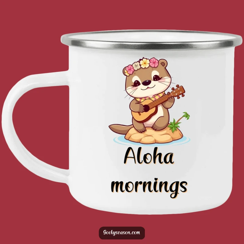 Funny Otter Island Strum Camp Mug - Aloha Vibes for Your Brew!