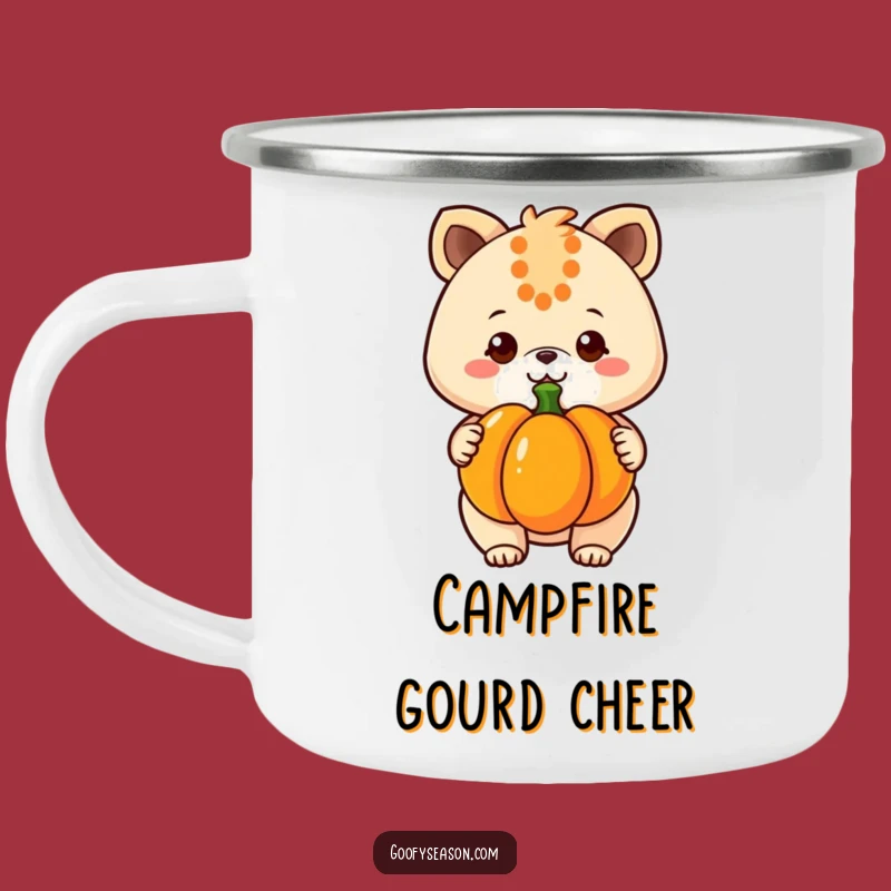 Funny Kawaii Pumpkin Camping Mug - Durable Animal Character Cup, Great Funny Gift