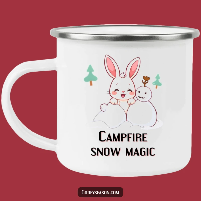 Adventure Ready Funny Kawaii Bunny Snowman Camping Mug