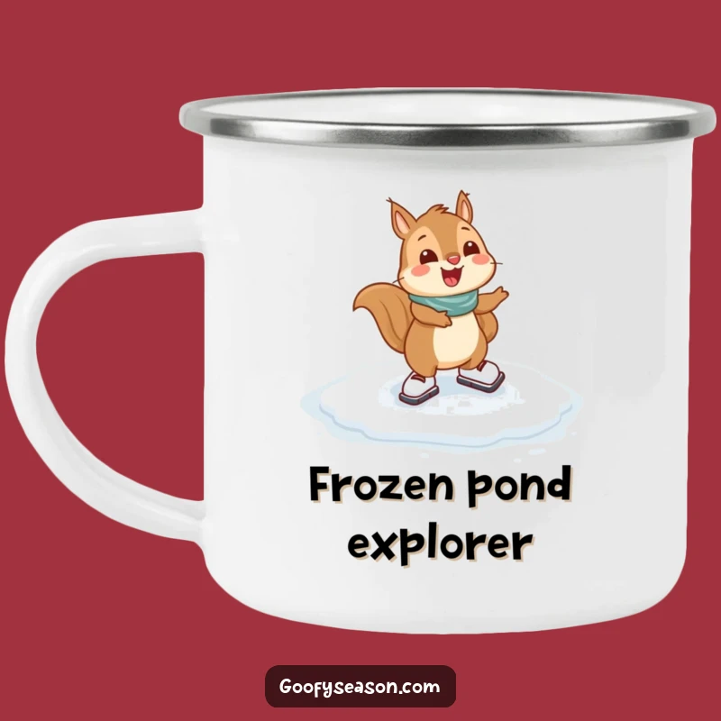 Funny Squirrel Skating Camping Mug: Your Fun Companion for Winter Adventures
