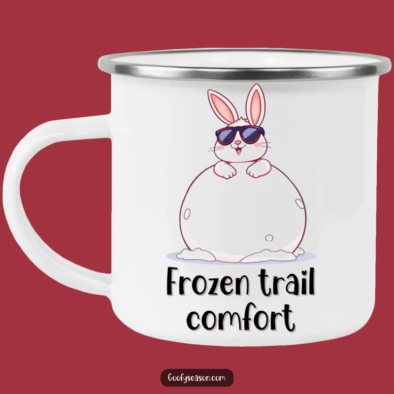 Funny Bunny Snowball Camping Mug: Your Cool Companion for Winter Adventures