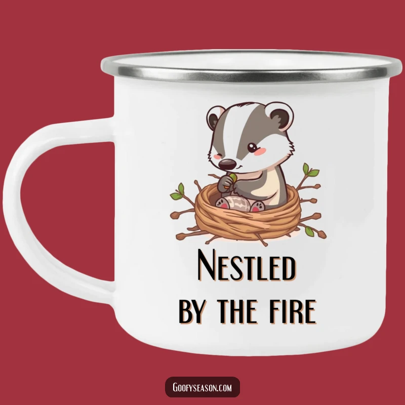 Funny Badger Builder Camping Mug: Cozy Outdoors Gift Idea