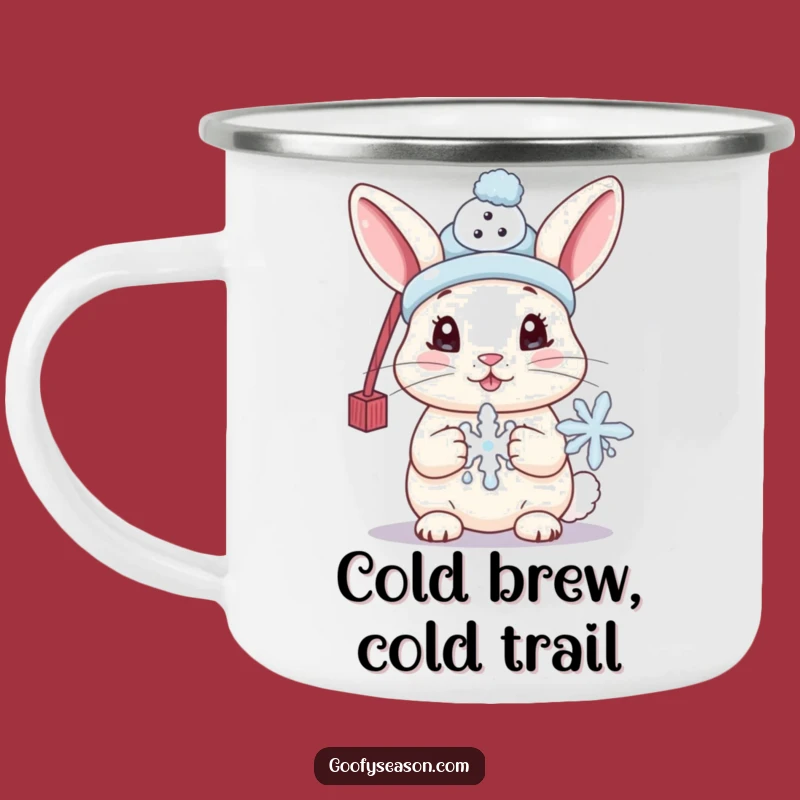 Funny Bunny Camping Mug, Winter Warmth, Cute Outdoor Gift