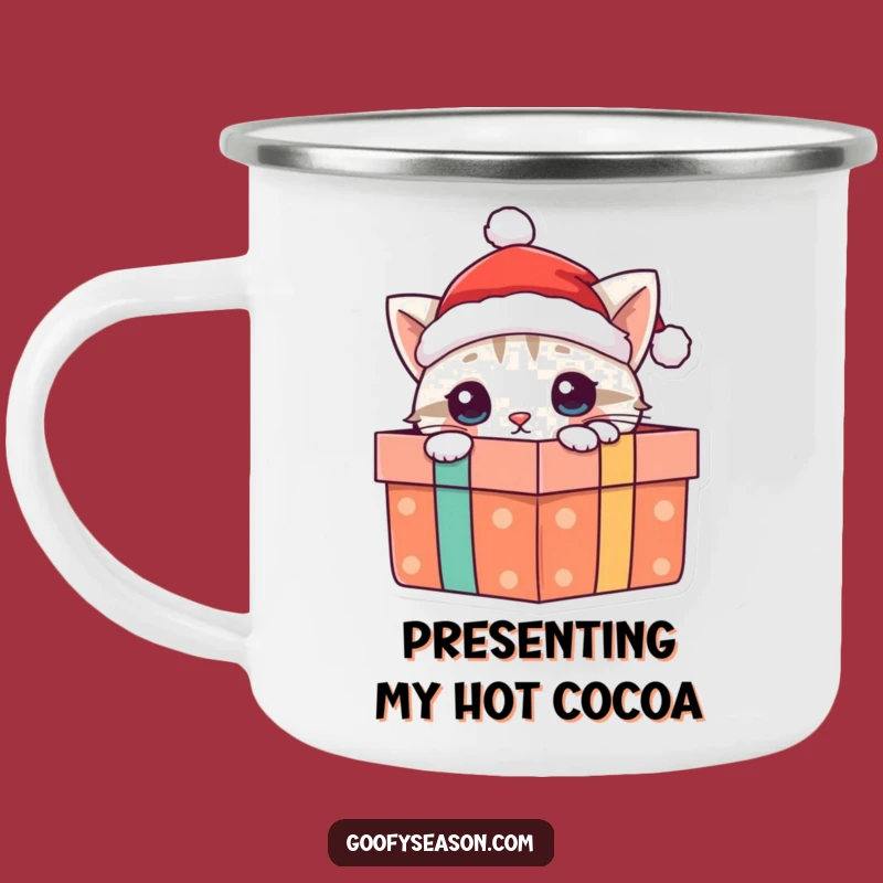 Funny Cat Santa Camping Mug - Outdoor Holiday Gift for Adventurers