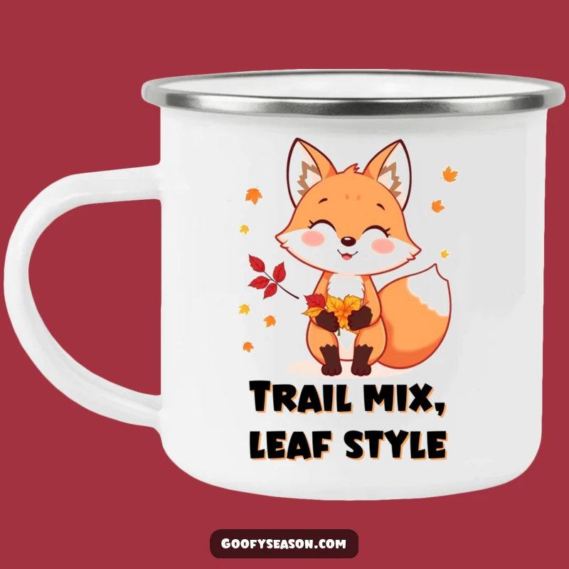 Funny Fox Autumn Leaves Camping Mug: Enjoy Fall Flavors Outdoors