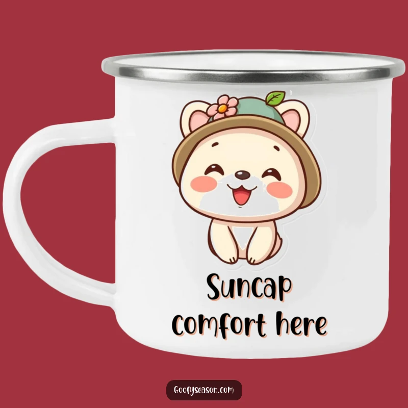 Funny Kawaii Floral Hat Animal Camping Mug - Cheerful Outdoor Companion Gift
