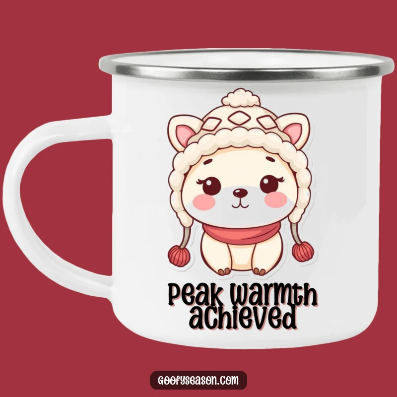 Funny Kawaii Winter Hat Camping Mug - Durable Animal Cup, Great Funny Gift