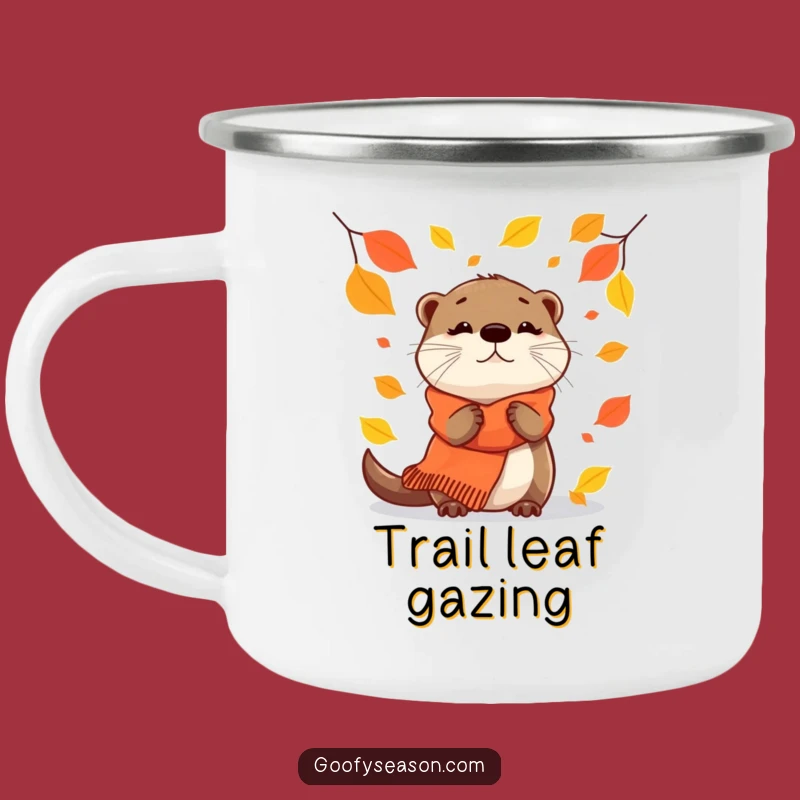 Funny Otter Camping Mug: Autumn Leaf Cup, Rustic Humorous Gift