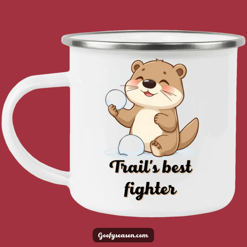 Funny Otter Snowball Fight Camping Mug - Adventure Fuel for the Playful Outdoorsman