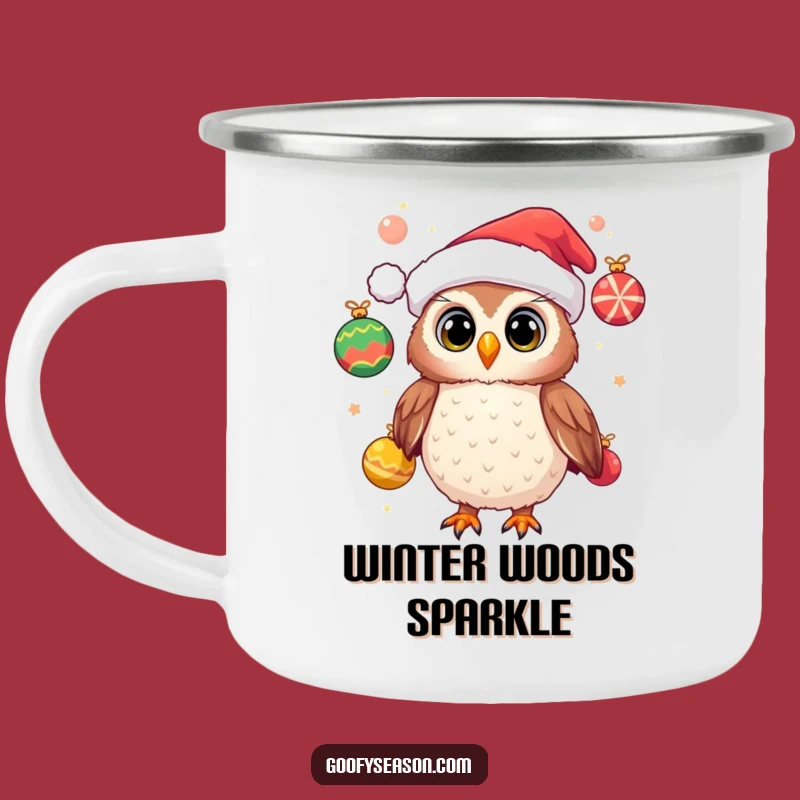 Funny Owl Camping Mug, Festive Outdoor Sips, Christmas Nature Gift