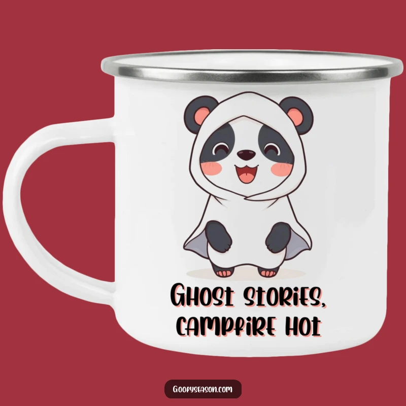 Funny Panda Ghost Halloween Camping Mug: Spooky Campfire Brew