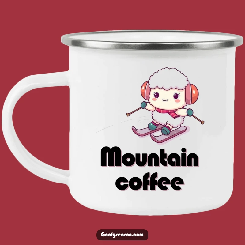 Funny Sheep Skiing Camping Mug: Adventure-Ready & Hilarious Winter Drinkware