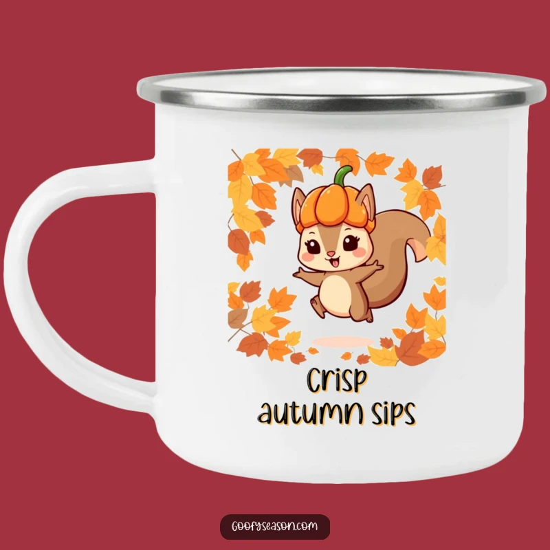Funny Squirrel Camping Mug: Rugged Autumn Jumper Drinkware Gift