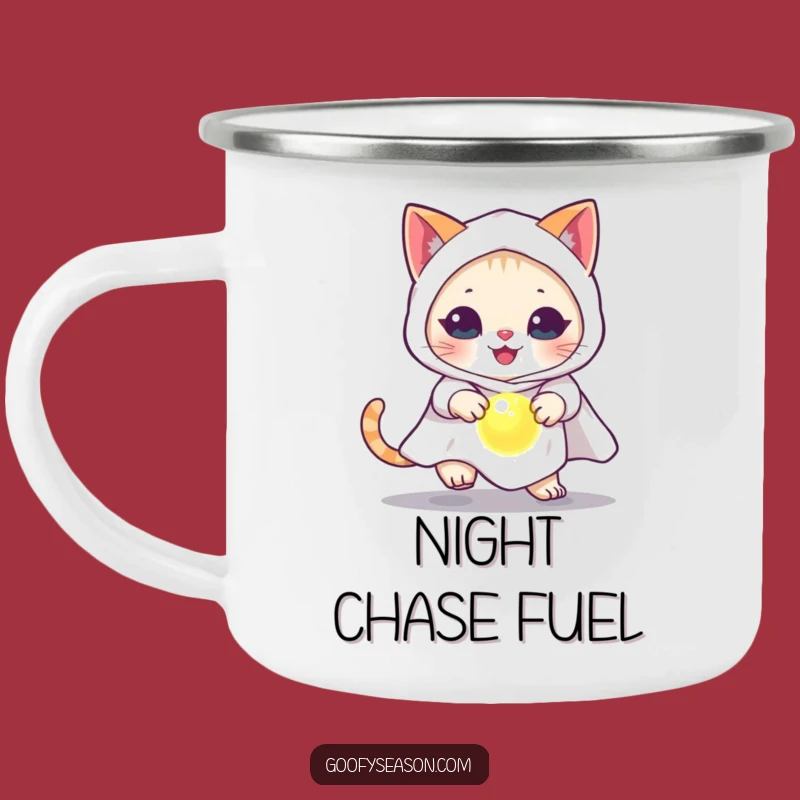 Funny Ghost Cat Campfire Mug: Enjoy Spooky Nights with This Playful Companion