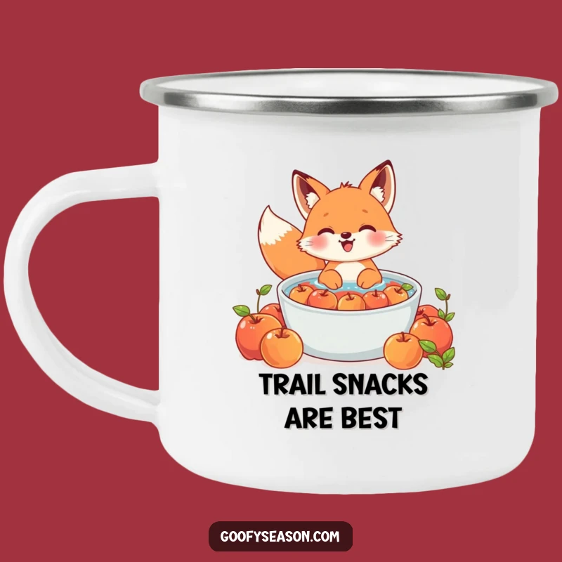 Adventure Ready Funny Kawaii Fox Apple Bobbing Camping Mug