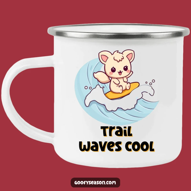 Funny Kawaii Surfer Camping Mug - Durable Animal Wave Cup, Great Funny Gift