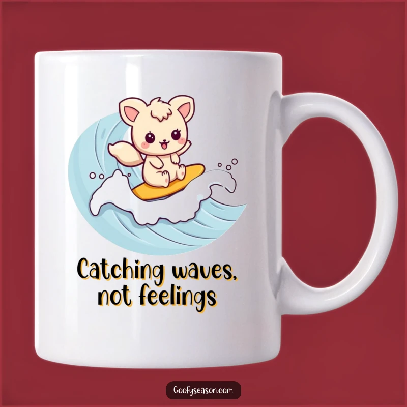 Funny Kawaii Surfer Mug - Cute Animal Wave Rider, Perfect Funny Gift for Beach Lovers