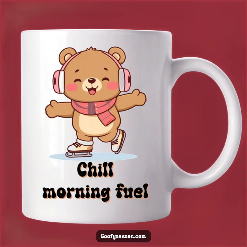 Funny Bear Ice Skating Mug: Happy Winter Fun & Cool Gift Idea