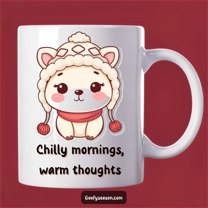 Funny Kawaii Winter Hat Mug - Cute Animal Cozy Drinkware, Perfect Funny Gift