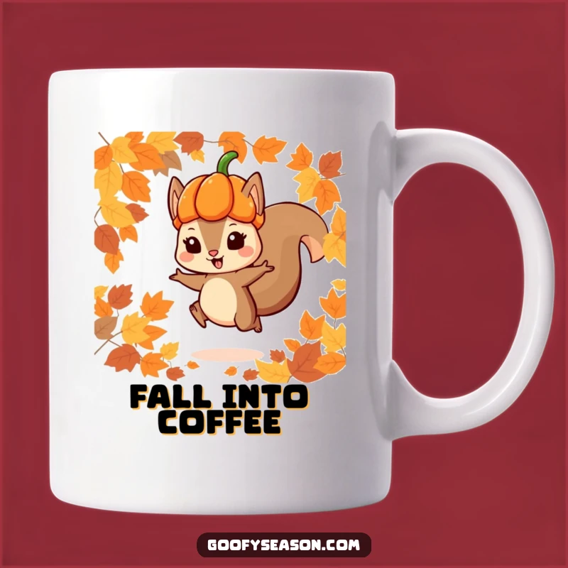 Funny Squirrel Pumpkin Mug: Playful Autumn Jumper Gift