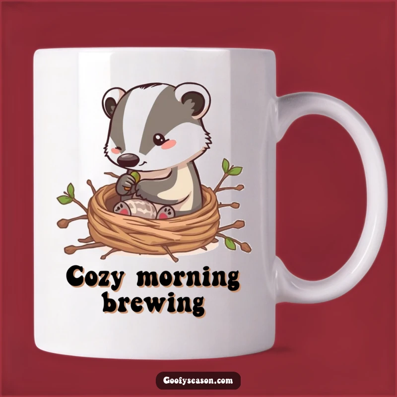 Funny Badger Builder Mug: Cozy Nest Creator, Perfect Gift Idea