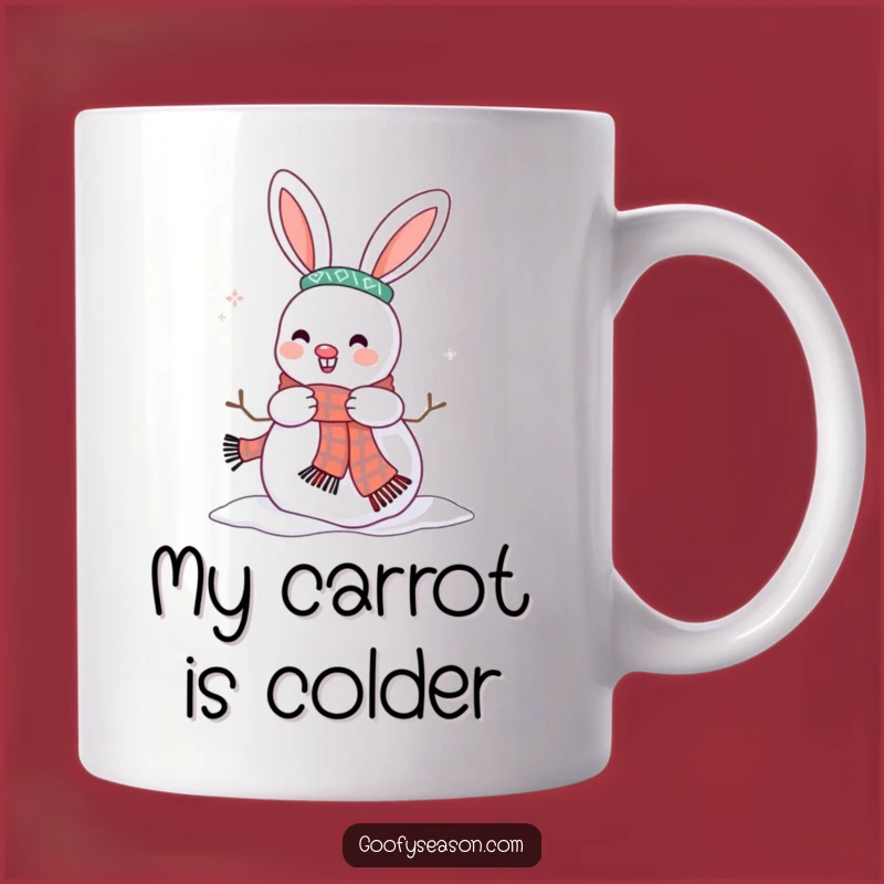 Funny Bunny Builds Snowman Mug: A Hilarious Winter Gift for Bunny Lovers