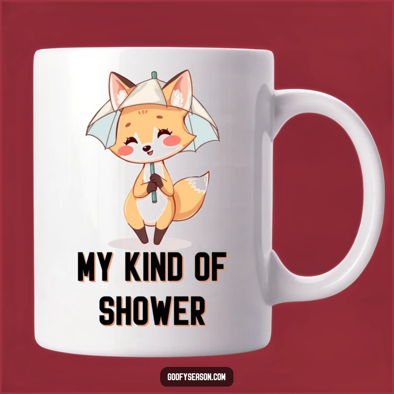 Funny Dancing Fox Mug: Whimsical Rainy Day Companion, Perfect Humorous Gift