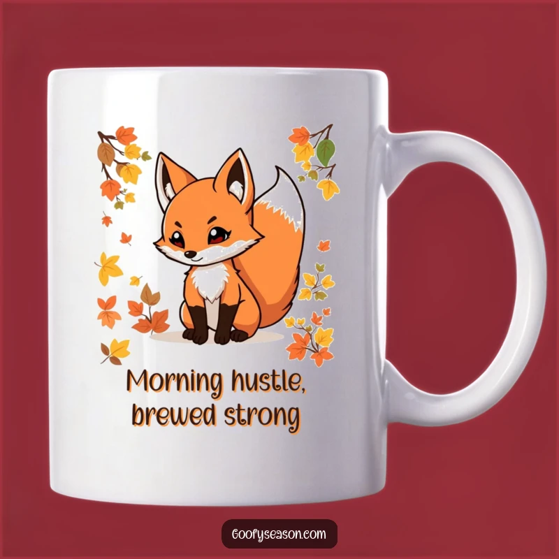Funny Fox Autumn Mug: Energetic Woodland Creature, Perfect Gift!