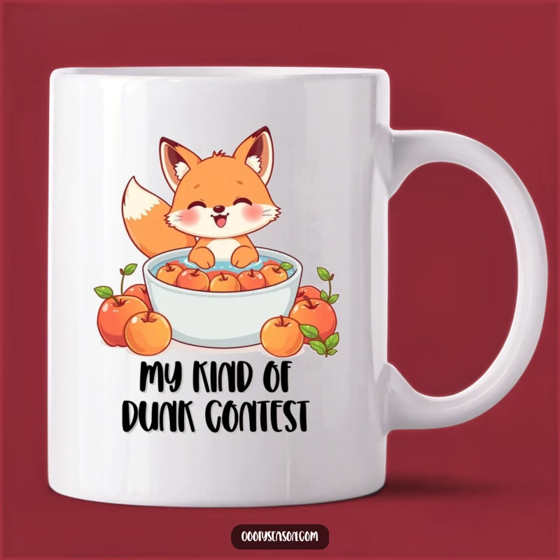 Funny Kawaii Fox Apple Bobbing Mug: A Hilarious Treat for Fox Lovers