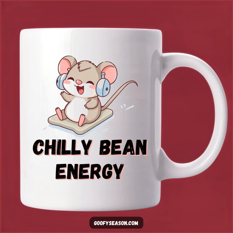 Funny Mouse Mug: Winter Snow Slider, Hilarious Earmuff Gift Idea