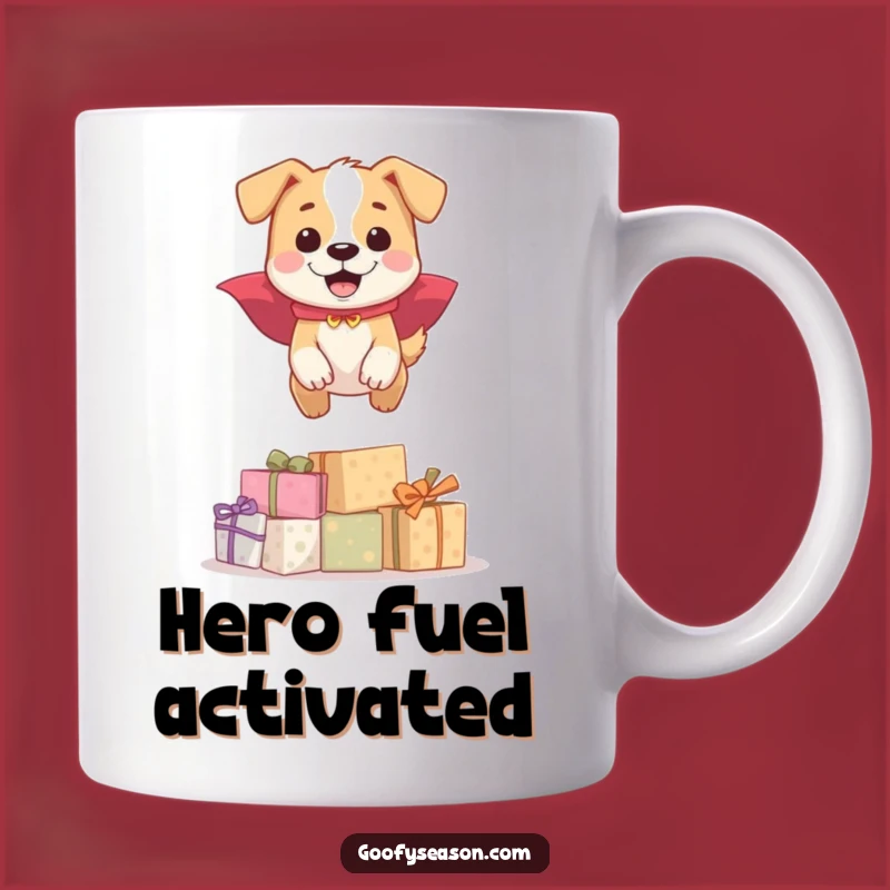 Funny Dog Cape Mug: Happy Hero Leaping Presents, Perfect Funny Gift for Dog Lovers