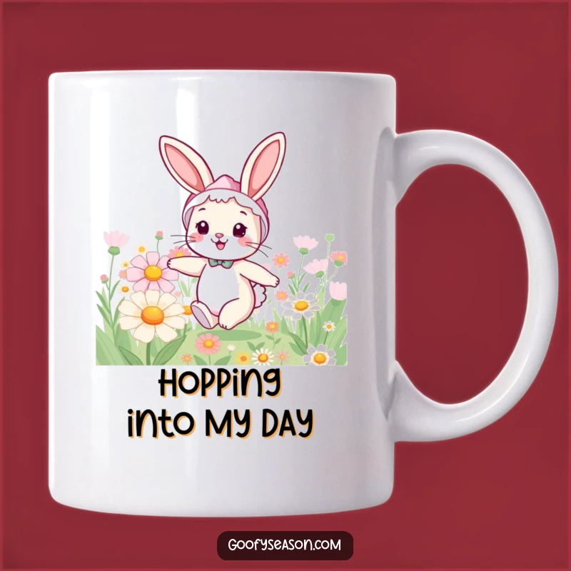 Funny Cheerful Bunny Spring Mug - Delightful Gift for Garden Lovers