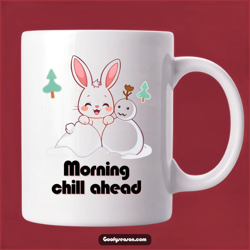 Funny Kawaii Bunny Snowman Mug: Hilarious Winter Gift for Bunny Lovers